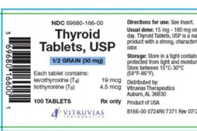 Vitruvias Therapeutics Inc. recalled one lot of its thyroid tablets.